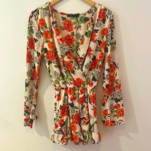 Honey Punch Floral Romper Small